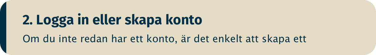 steg 2 - skapa ett konto hos ett casino med swish