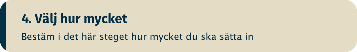 steg 4 - välj hur mycket du ska sätta in på casinot