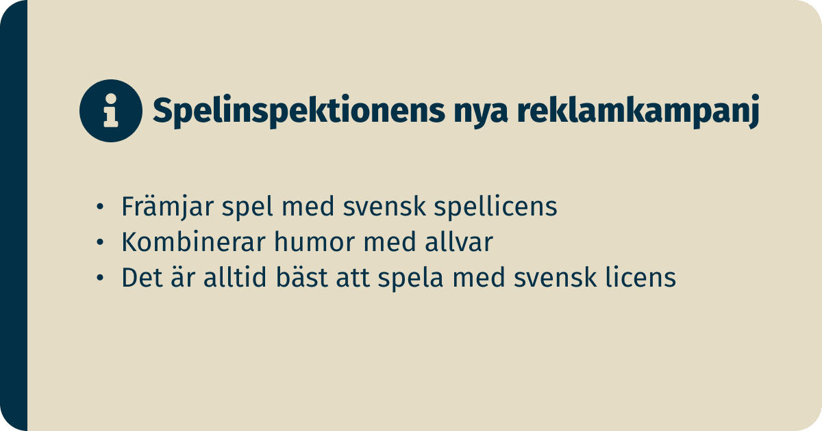 information om Spelinspektionens nya reklamkampanj