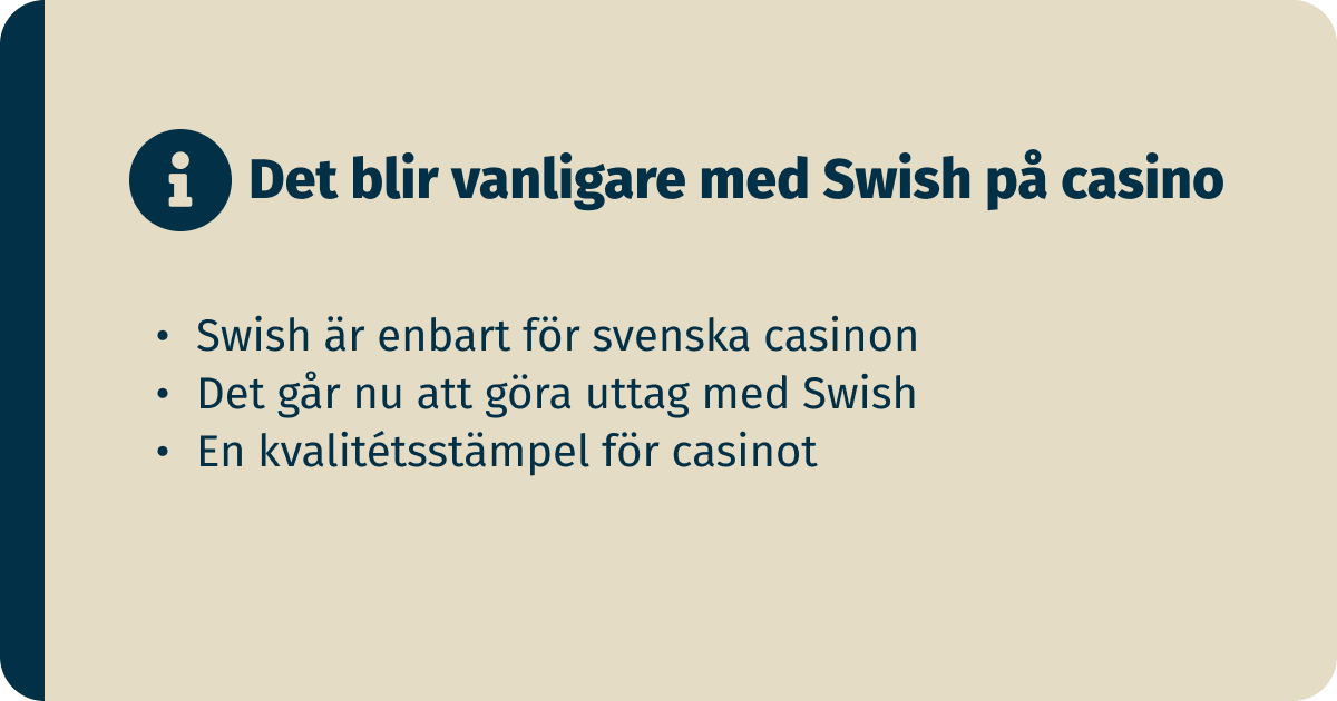 vanligare med swish för online casino