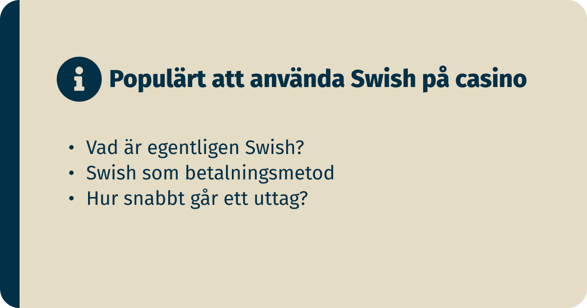 populärt med Swish hos online casinos