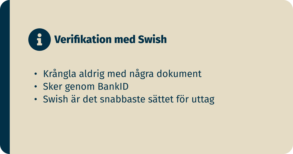 verifikation med swish på casino